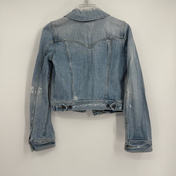 Abercrombie & Fitch Vintage Denim Jacket 90s Women Size M Cropped Distressed - Picture 7 of 9